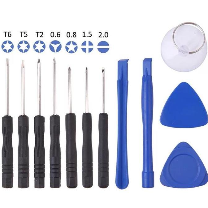 12 Pcs Alat Buka LCD HP Bongkar Layar Servis Iphone Android Obeng Set