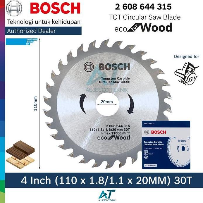 BOSCH MATA GERGAJI KAYU 4 INCH 30T ECO CIRCULAR SAW BLADE