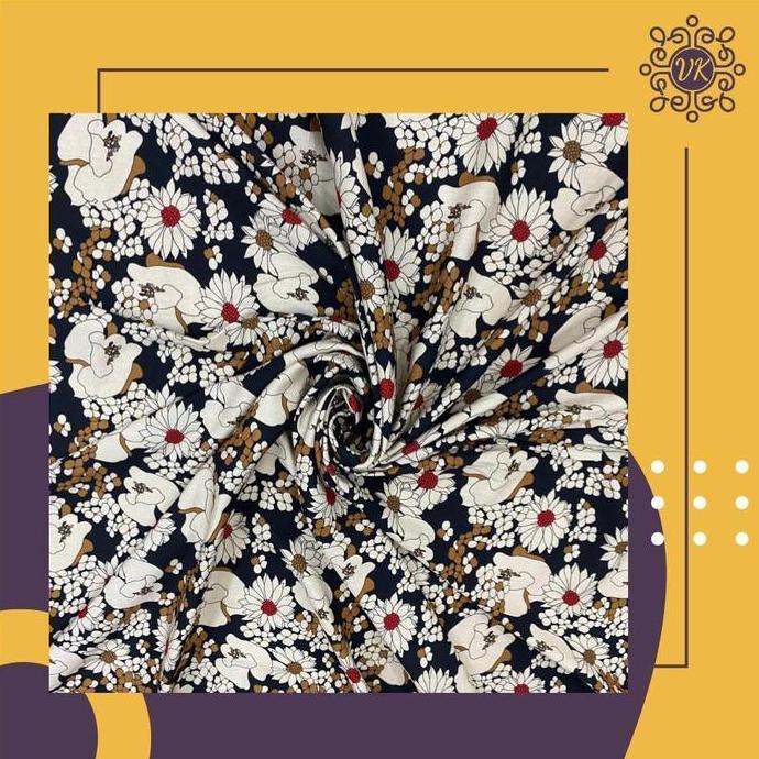 Kain Viscose Rayon Motif Kembang