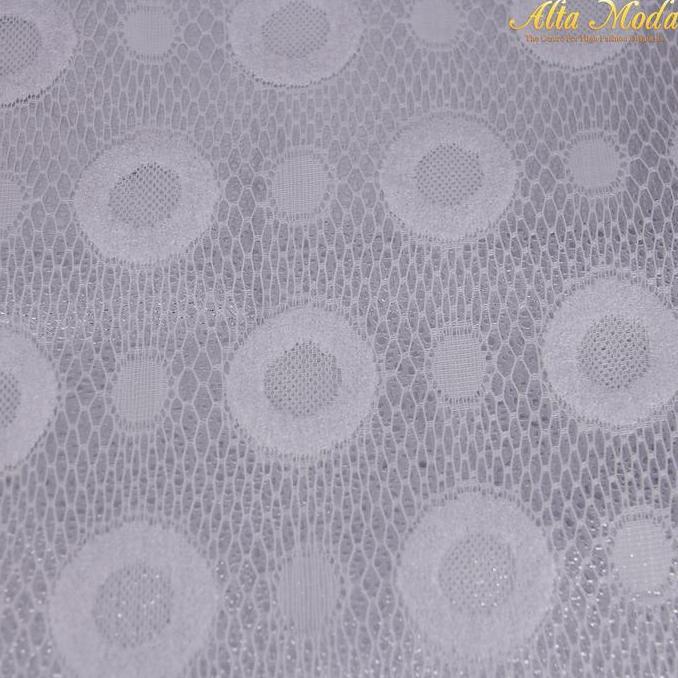 Lace Brokat Bulat Bulat Circle Putih (1M) (Alta Moda)