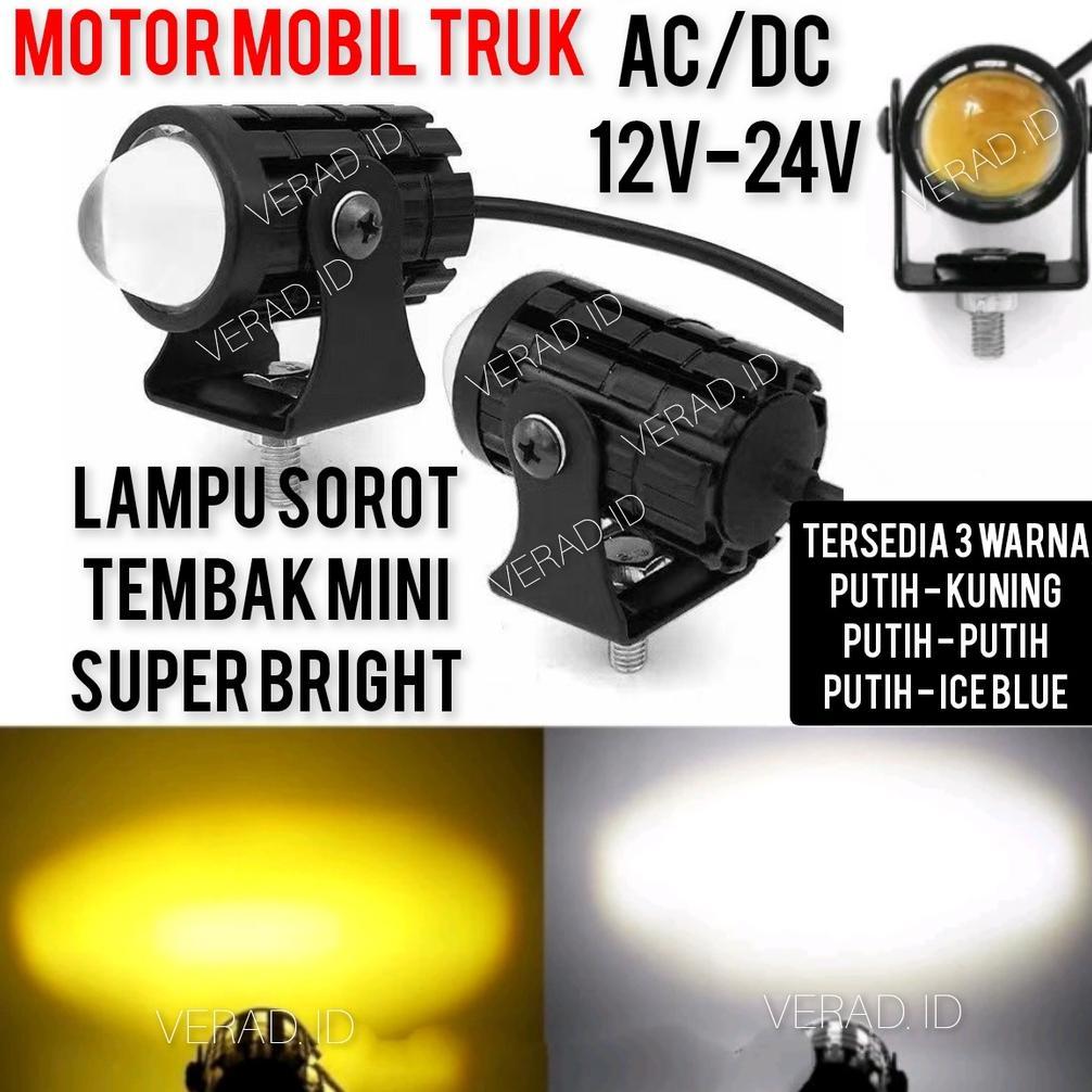 PRODUK BERKUALITAS LAMPU TEMBAK SOROT MINI 2 WARNA AC DC MOTOR MOBIL TRUK SUPER BRIGHT **