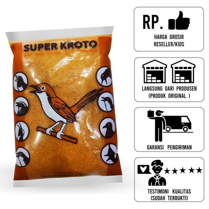 SEMPATI GROSIR Super Kroto Voer Halus Anti Stress 100gr Isi 50 Pcs Pur Pakan Makanan Burung Ciblek P