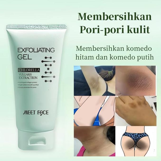 Isi Paket RahasiaMEETFACE Gel Pengelupasan Kulit Ekstrak Herba 50g - Scrub Wajah & Badan Anti Komedo