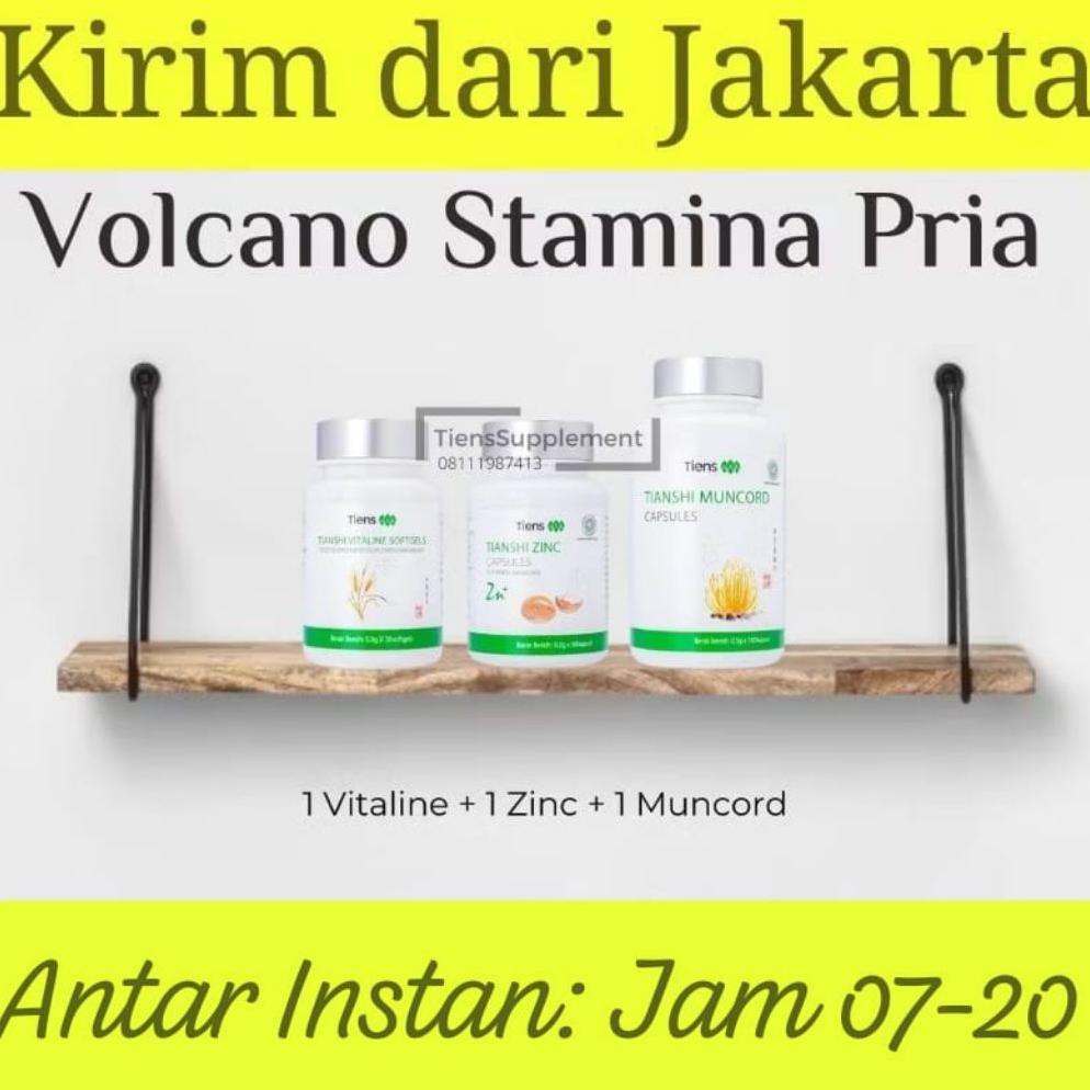 Paket Volcano Stamina Pria Tiens ( 1 botol Tianshi Muncord Cordyceps Capsules + 1 botol Zinc Capsule