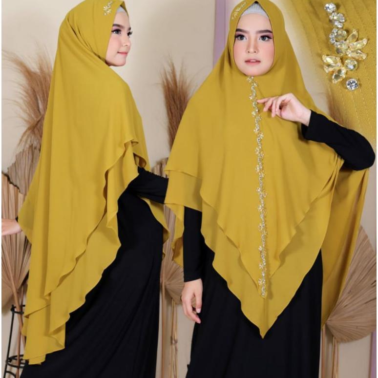 RECOMMENDED khimar NAMIRA PAYET LURUS hijab premium jilbab syari jumbo ceruty 2 layer JNS HIJAB