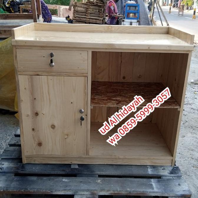 MEJA KASIR JATI BELANDA MURAH 100X50X80