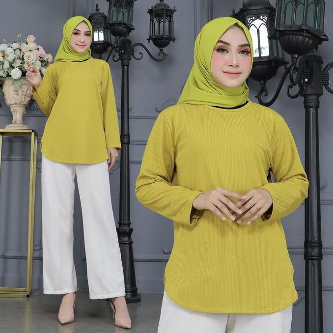 Uprelig- [Nayla Blouse] Kaos Atasan Fenomenal Wanita Lengan Panjang Muslim Baju