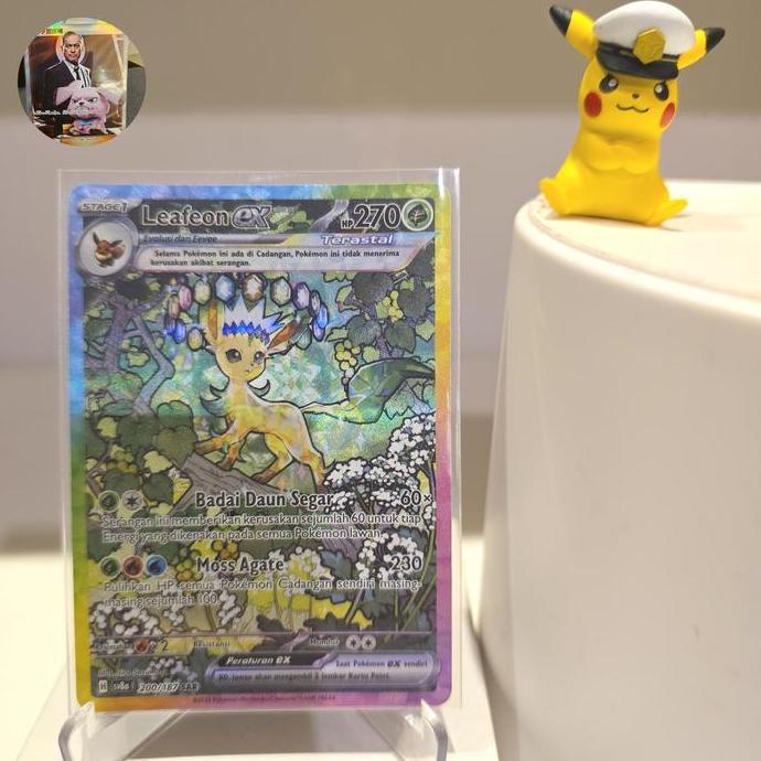 New Leafeon Ex Sar sv8a kartu pokemon festival terastal tcg indo