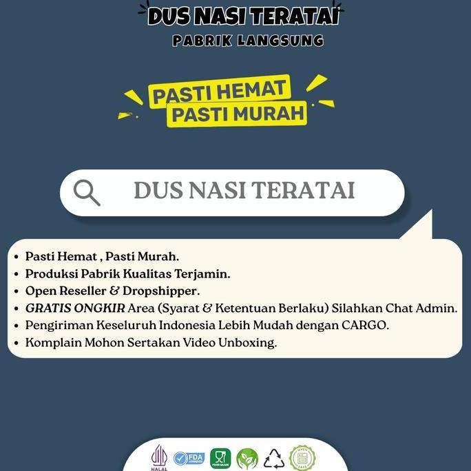 [25 Pcs] Dus Nasi 18X18 / Box Nasi 18x18 / Dus Box Kotak Kardus Nasi Katering Makanan 18x18 / B4K39