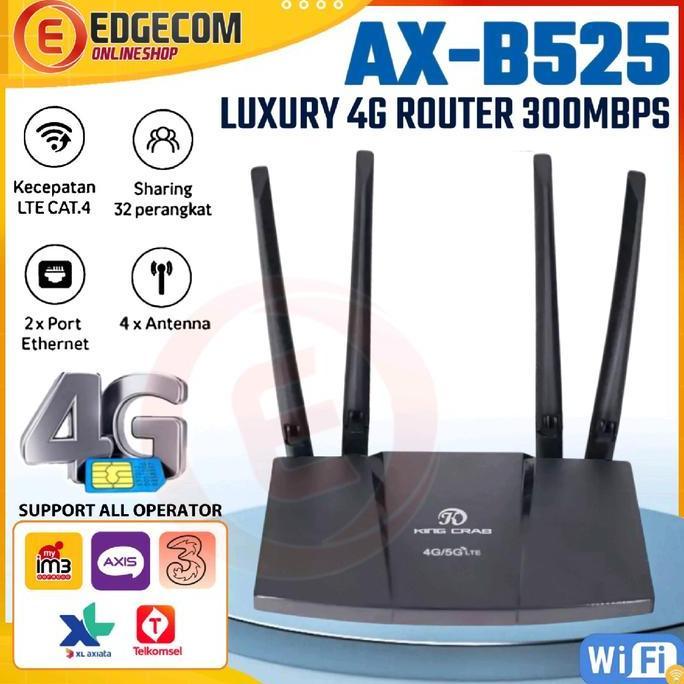 Ready Modem Router GSM 4G LTE AX-B525 Support All Operator 4 Antena / AX B525