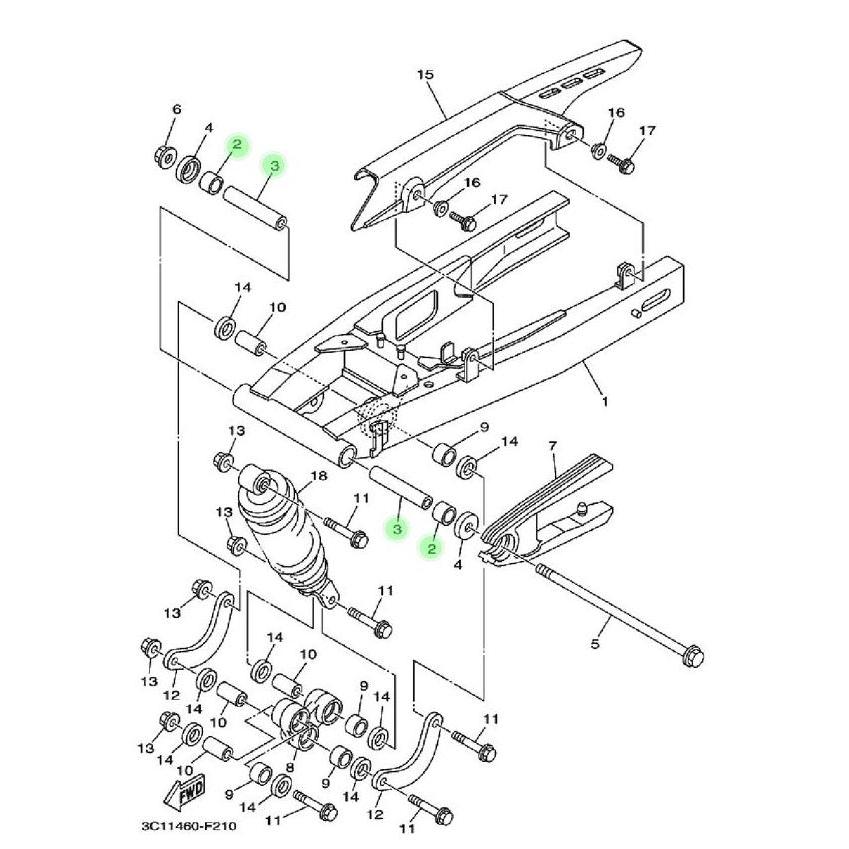 BOSH DAN BEARING BAMBU SWING ARM FORK VIXION LAMA NVL NVA ORI YGP