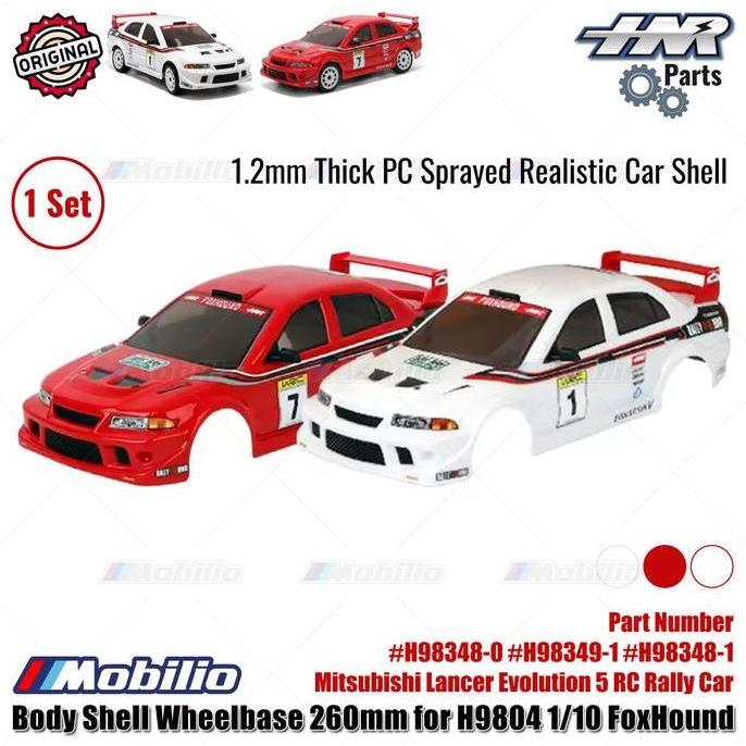 HNR Part #H98348-0 #H98349-1 #H98348-1 Body Shell Wheelbase 260mm Lancer Evo 5 for H9804 1/10 FoxHou
