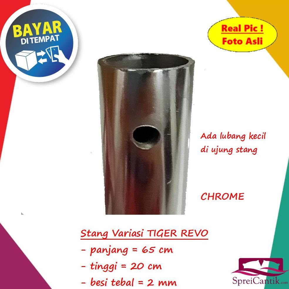 MURAH [Cod] Stang Variasi Motor TIGER REVO Warna Hitam dan Chrome Krum Panjang 65 Cm Tinggi 20 Cm **