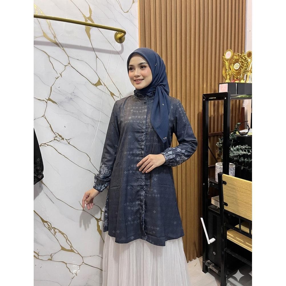 TERMURAH Aluna Tunik Muslim Wanita/ Atasan Tunik wanita lengan panjang/ Bahan Snowy