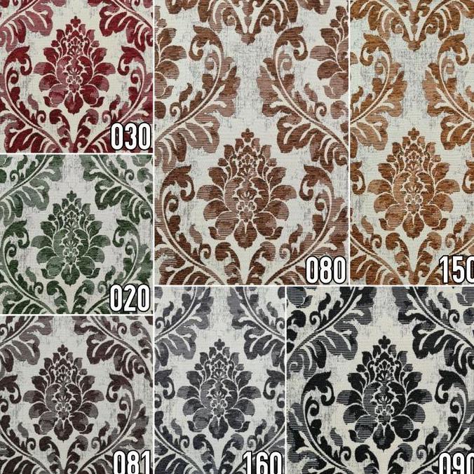 Bahan Kain Chenille Meubel Kursi Sofa Jati Jepara Motif Damask Pelapis Jok Kursi / Sofa  - Arumi