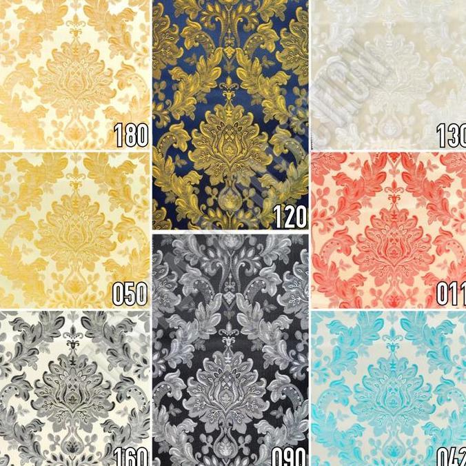 Kain Kanvas Sofa / Jok Kursi Jati Jepara Motif Damask Klasik - Laurel