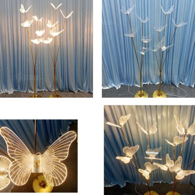 (COD) Lampu Pelaminan Standing  2 SET  Lampu  Dekorasi Kupu Kupu  150cm Lampu Hiasan Dekorasi Cabang