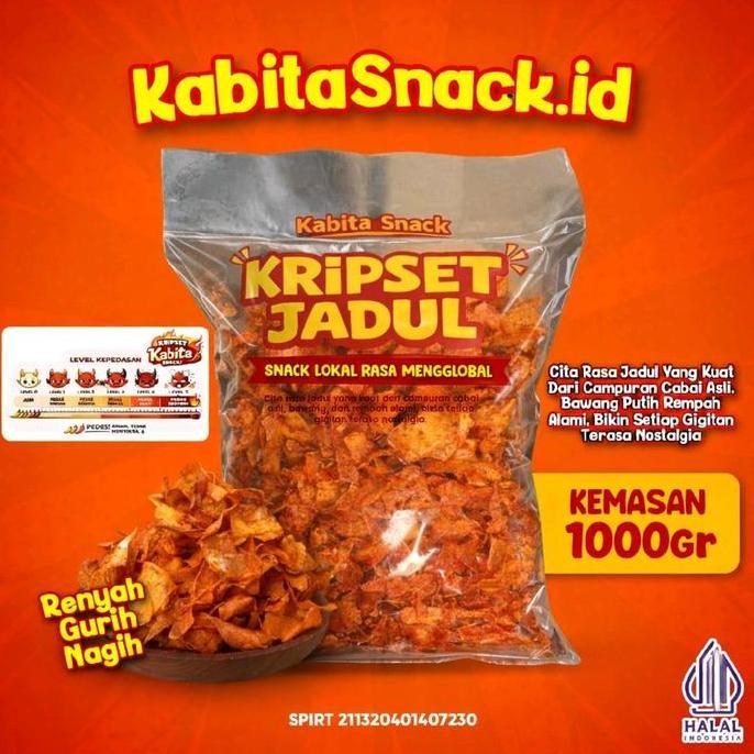 KRIPSET 1 KG ASLI pedes asin gurih Snack & food kripik singkong