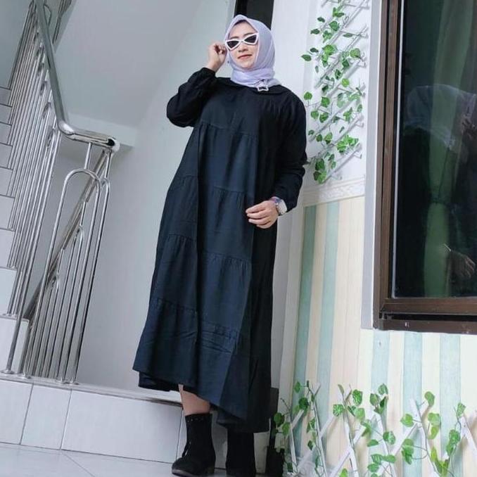 MIB Style - Audy Midi Long Tunik Polos Katun Twill Premium Baju Tunik Wanita Muslim Polos Simpel Ele