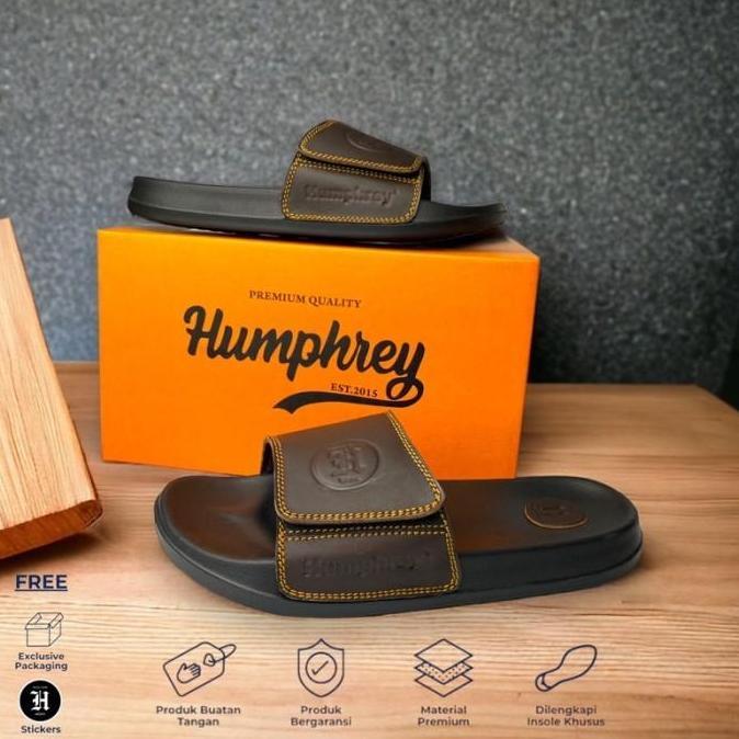 Sandal Kulit Pria Humphrey Garut/Sandal Slide/Sandal Kulit Asli Garut