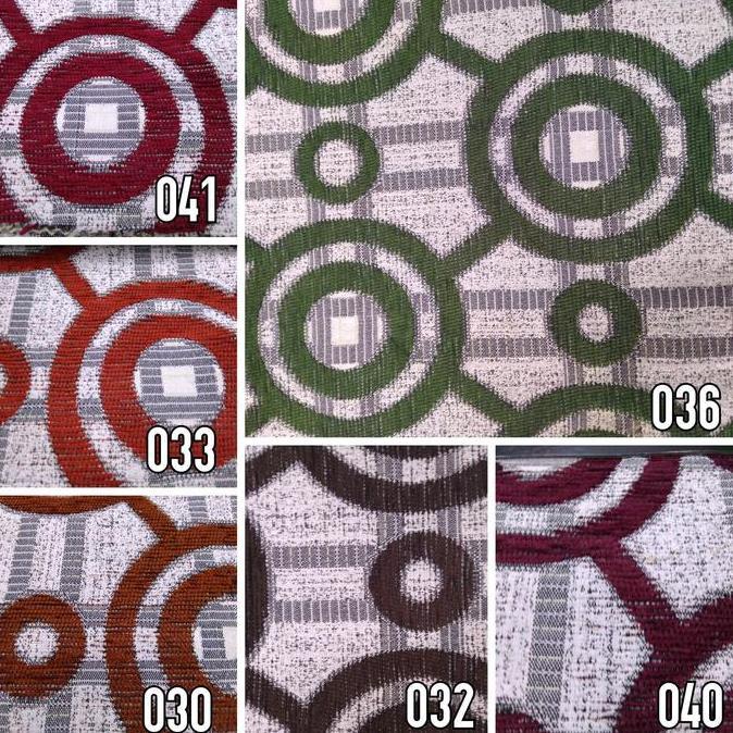 Kain Chenille Meubel Sofa / Kursi Motif Lingkaran Bulat - Polo