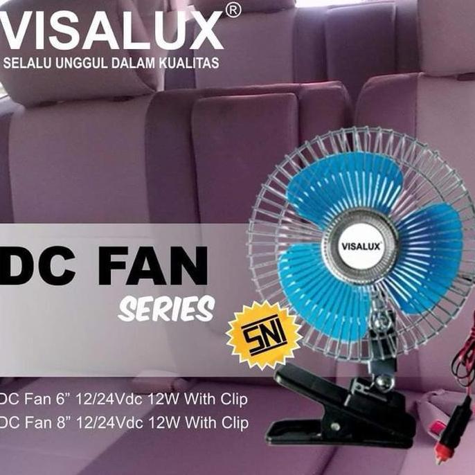TERLARIS KIPAS ANGIN MOBIL 6 VISALUX / KIPAS ANGIN DC 6 VISALUX KIPAS JEPIT 12V DAN 24V