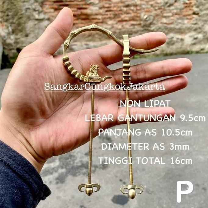 Gantungan Sangkar Kecil Pleci Kuningan Motif Naga Ori Cungkok