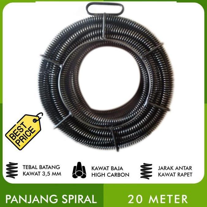Spiral 16MM untuk Mesin Pipe Drain Cleaner - 20 Meter
