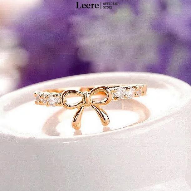 ORIGINAL COD Cincin Titanium Anti Karat Wanita Emas Perak Desain Pita Hias Berlian/Cincin Berlian Wa