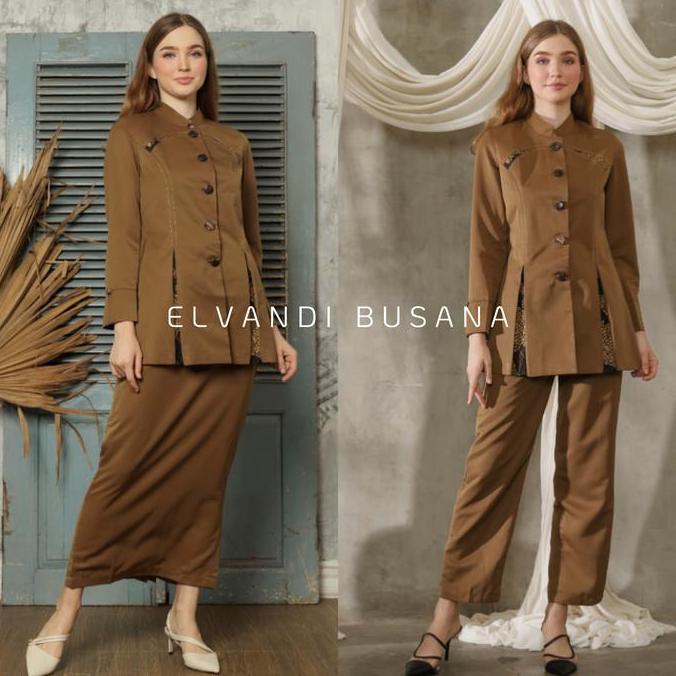 Setelan Jas Wanita Blazer Model Full Variasi Batik Seragam Guru Baju PNS & Pemda - 6608 Setelan Cela