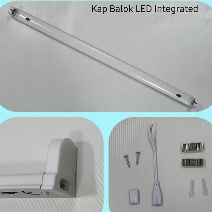 Kap Balok LED integrated untuk T8 LED 60cm 2arah