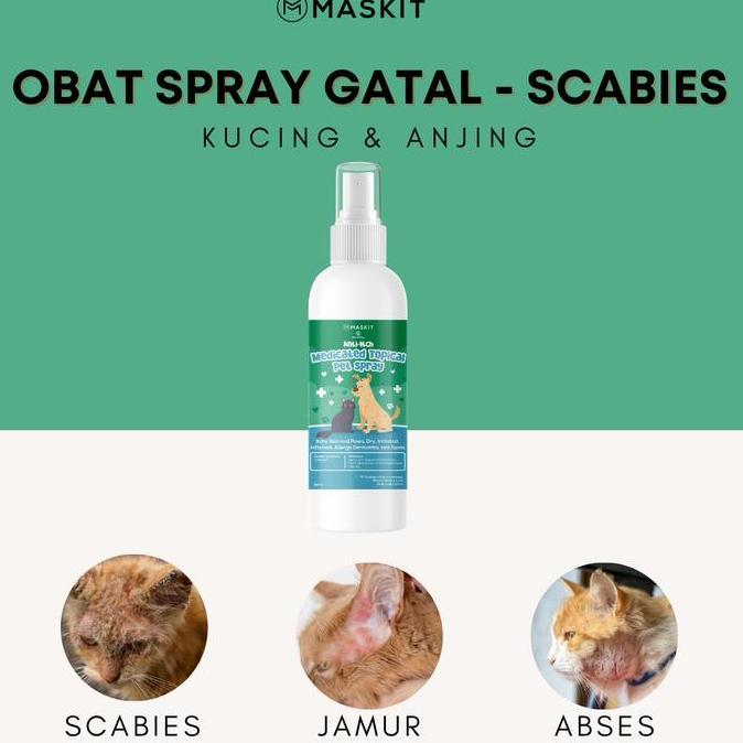 Obat Spray Gatal Scabies Kucing Anjing Jamur Kurap Kulit Telinga