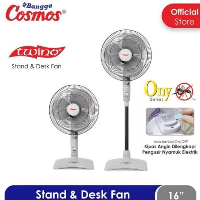 TERLARIS KIPAS ANGIN BERDIRI COSMOS 16 SN ONY ANTI NYAMUK STAND FAN TWINO DESK