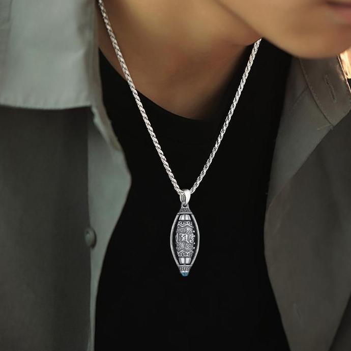 HERBONE Kalung Liontin Mantra Gantulan Kalung Rantai Kalung Liontin Kalung Hindu Gantungan Kalung Pr