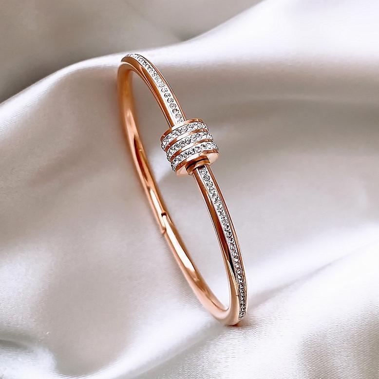 NEW Gelang Titanium Bangle Diamond Korea Elegan Fashion Style Premium 360 [terbaik][terlaris]