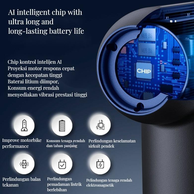 Terbaru Konka Alat pijat elektrik Massage Gun 8 in1 Deep Tissue Muscle Therapy Electric Massage Tool
