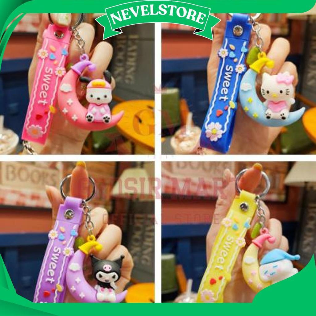 Gantungan Kunci Sanrio Silikon Tebal / Ganci Sanrio / Ganci Kuromi / Gantungan Kunci Boneka Sanrio /