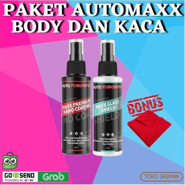 PAKET 2 BOTOL PREMIUM NANO DAN GLASS SHIELD AUTOMAXX FUSIONPRO