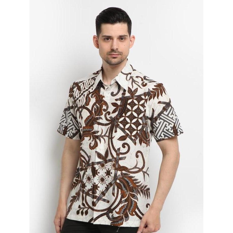 NEW ARJUNA WEDA HEM BATIK PRIA MOTIF KAWUNG BAMBU - BODY FIT | KATUN ORI