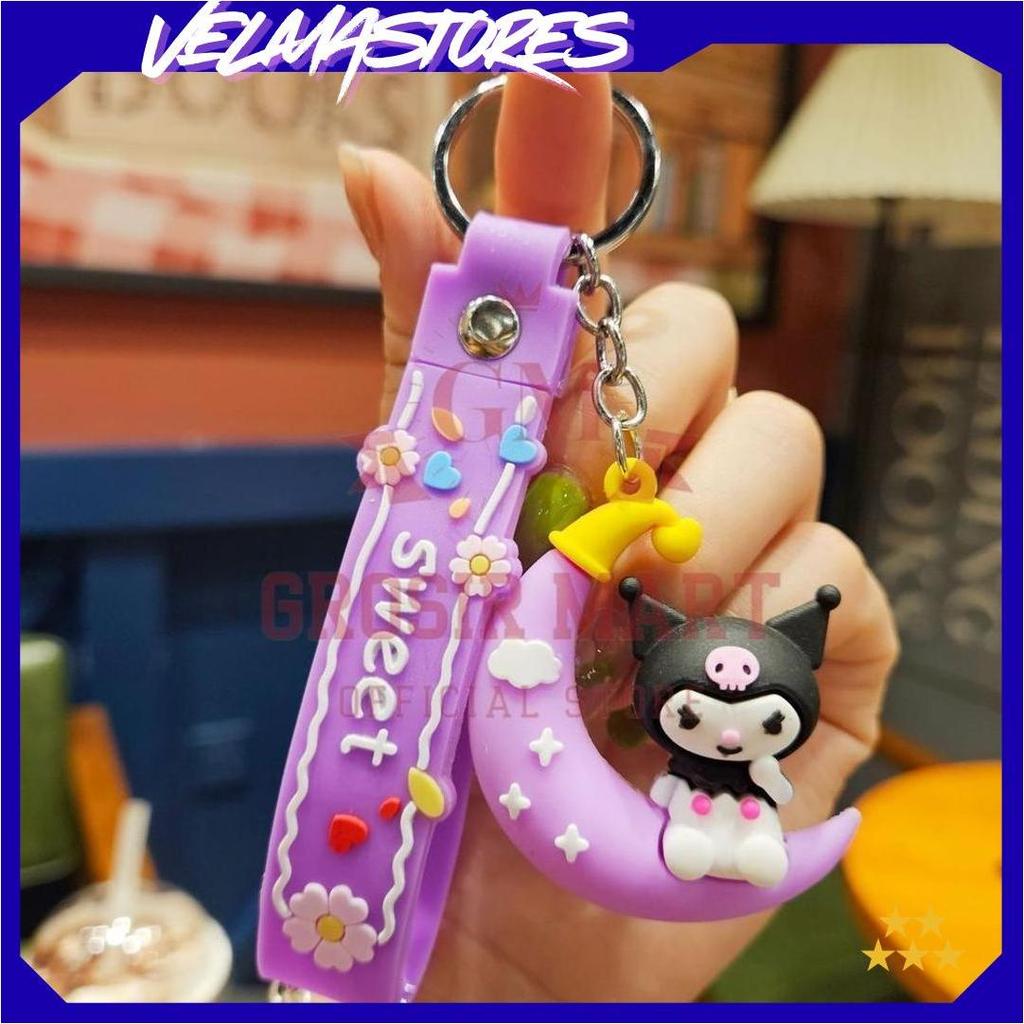 Gantungan Kunci Sanrio Silikon Tebal / Ganci Sanrio / Ganci Kuromi / Gantungan Kunci Boneka Sanrio /