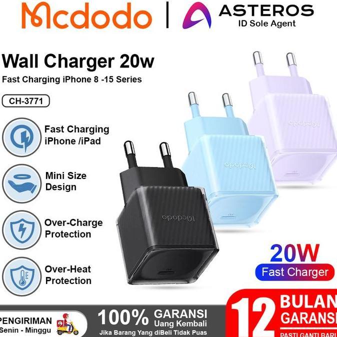 NEW MCDODO KEPALA CHARGER IPHONE 11 12 13 14 PD TYPE C FAST CHARGING 20W ORI