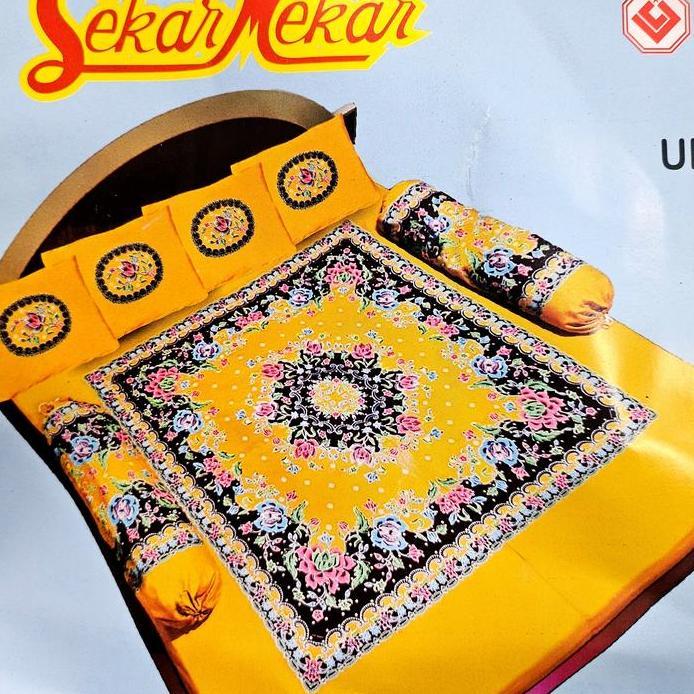 Sprei Batik Halus Sekar Mekar Extra king 200x200 Bantal 4 Guling 2 murah