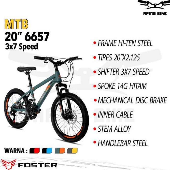 Sepeda Foster 6657 20" Sepeda MTB Sepeda Gunung Sepeda Anak