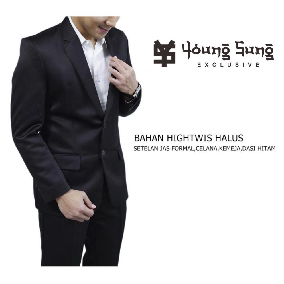 Setelan Jas Formal Pria Hitam Murah Paket Lengkap