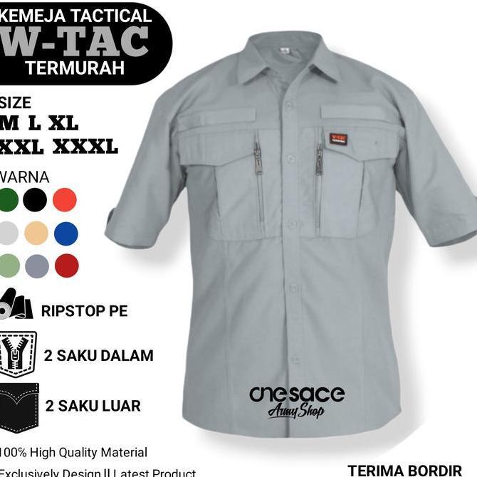 PREMIUM Kemeja Kerja Lapangan WTAC Lengan Pendek / Kemeja Tactical Pria Wanita Outdoors TERMURAH Teb