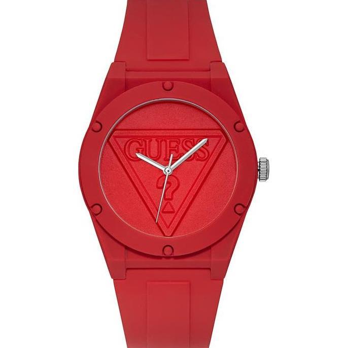Guess Analog Jam Tangan Pria Strap Karet Merah W0979L3 Original