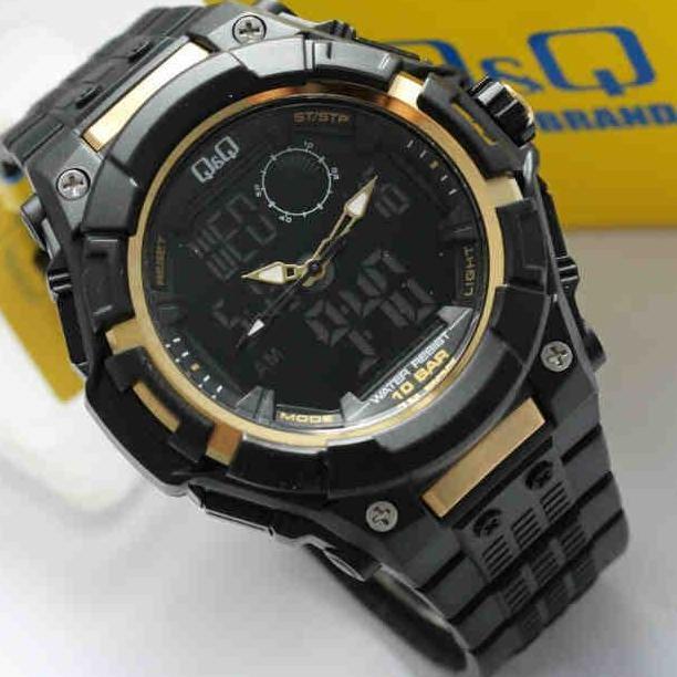 Q&Q QQ QnQ Analog Digital Jam Tangan Pria Karet GW80J001Y Original