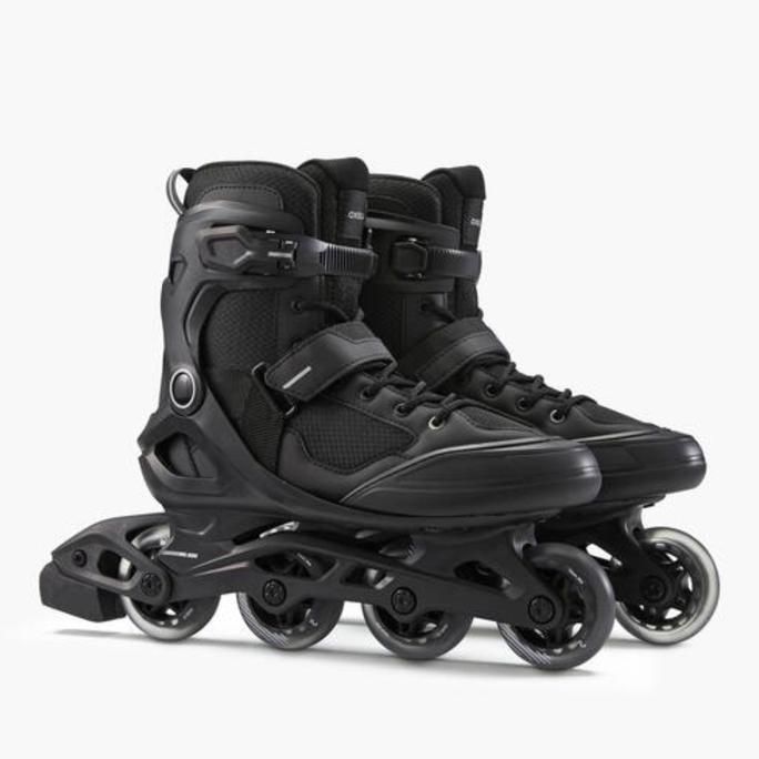 SEPATU RODA FIT 100 PRIA DEWASA INLINE SKATES OXELO HITAM