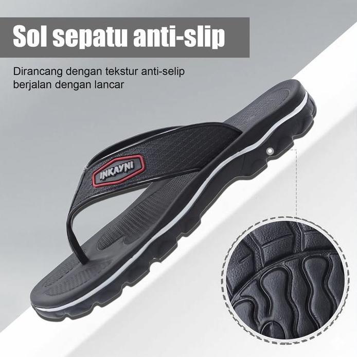 Inkayni Sandal Jepit Cowok Pria Sandal Jepit Pria Anti Slip  Sandal Jepit  Pria Kekinian Bahan EVA S