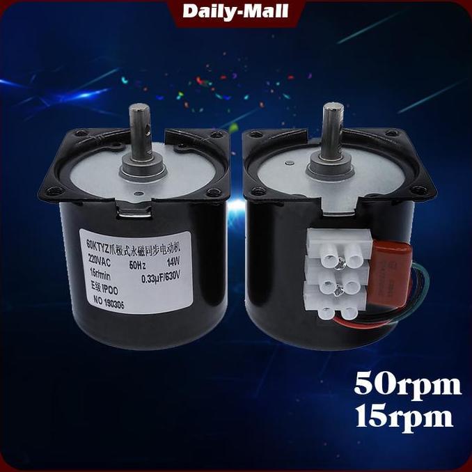 ZASSAT 15RPM 50RPM Miniature AC Low Speed Gear Motor / 14w 220v Synchronous Motor